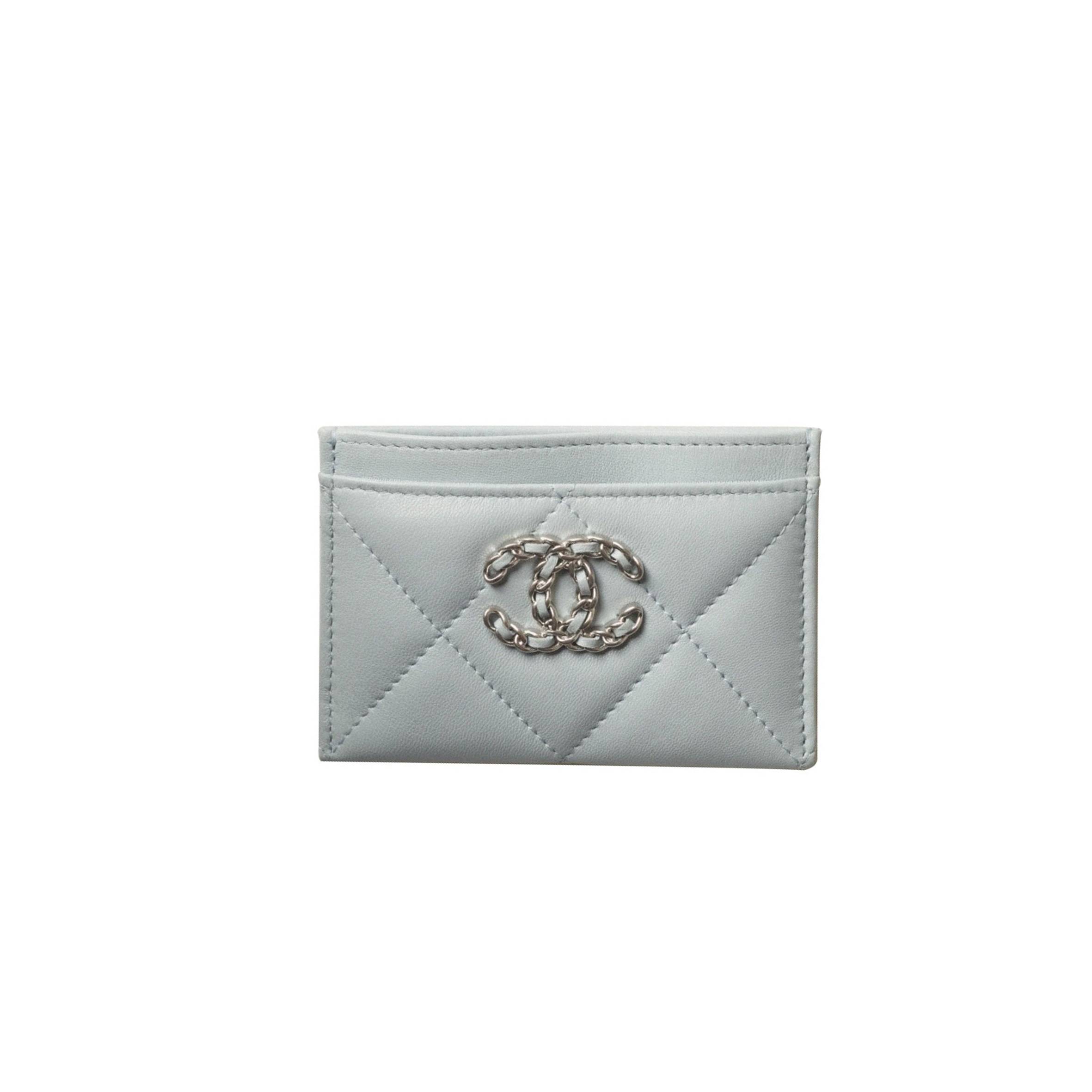 Ch*el Ch*el 19 card holder silver hardware ap1167 b07327 ng752 (11.2*7.5*0.5cm)